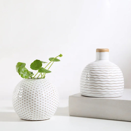 Textured Ceramic Bud Vases