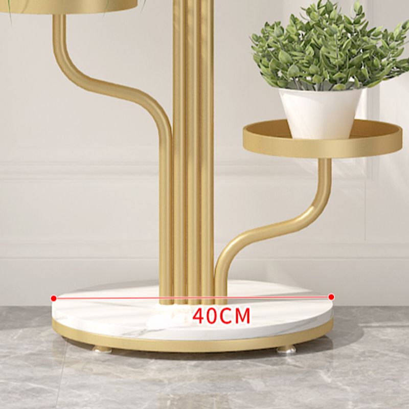 Elegant 5-Tier White Round Metal Plant Stand for Indoor Living Room Display