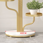Elegant 5-Tier White Round Metal Plant Stand for Indoor Living Room Display