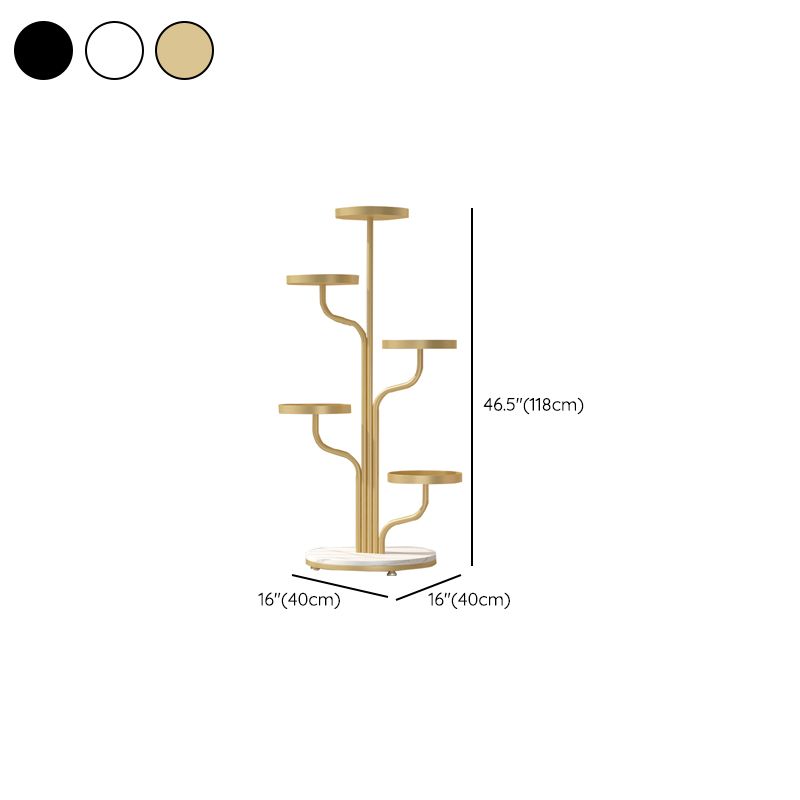 Elegant 5-Tier White Round Metal Plant Stand for Indoor Living Room Display