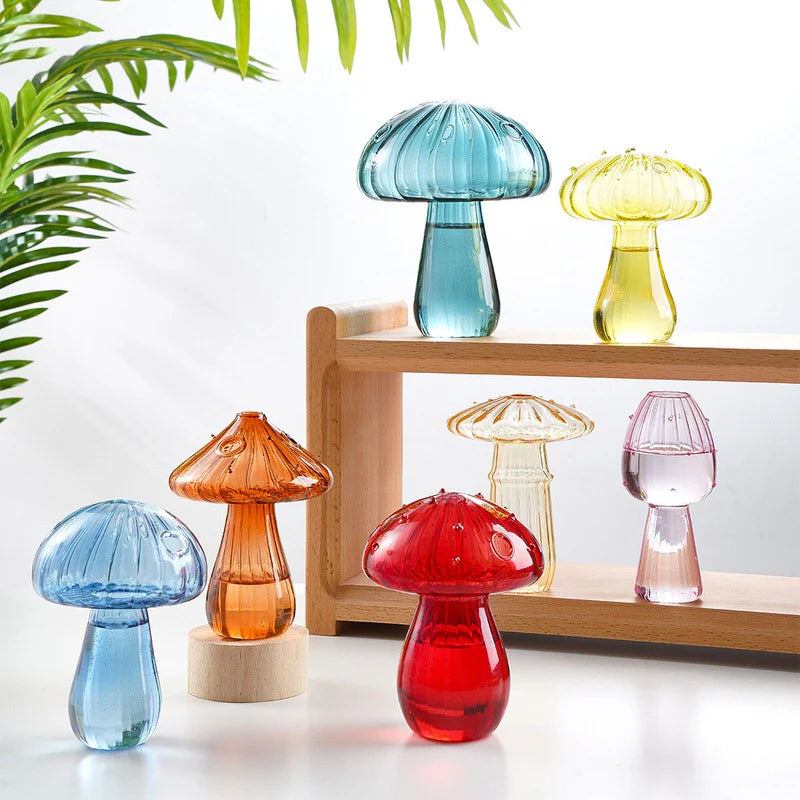 Mushroom Shaped Glass Bud Vase