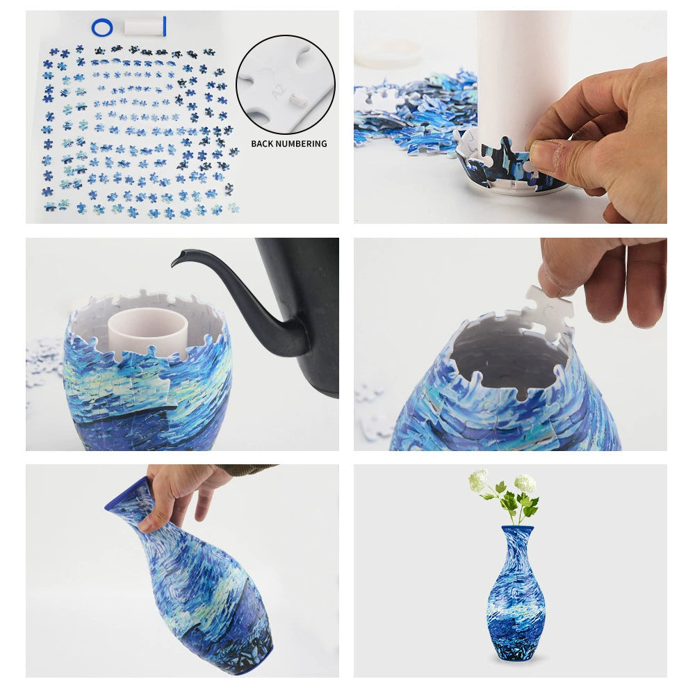 3D Floral Puzzle Vase
