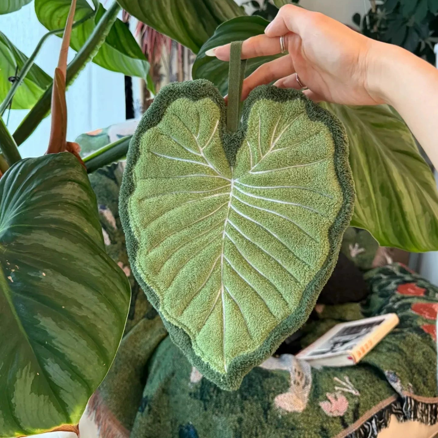 Houseplant Coral Fleece Hand Towel