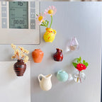 Mini Ceramic Vase Fridge Magnet – Cute Nature Decorative Ornament