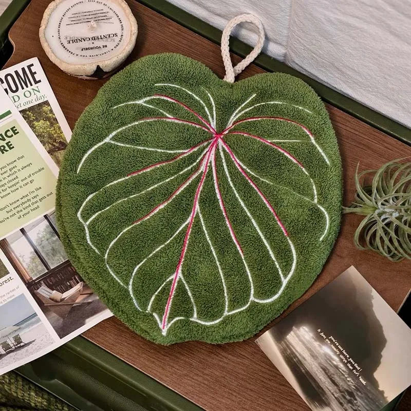 Houseplant Coral Fleece Hand Towel