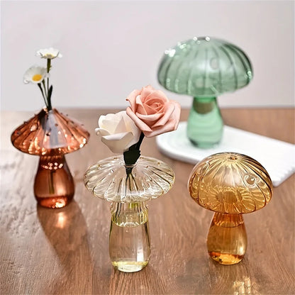 Mushroom Shaped Glass Bud Vase