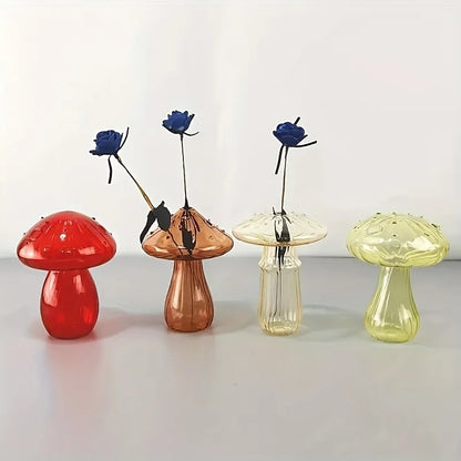 Mushroom Shaped Glass Bud Vase