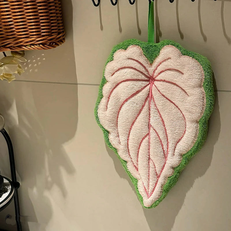 Houseplant Coral Fleece Hand Towel