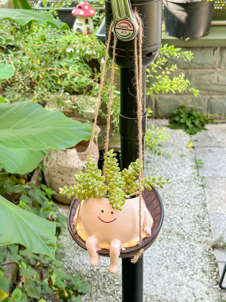 Smiley Face Swing Hammock Hanging Planter