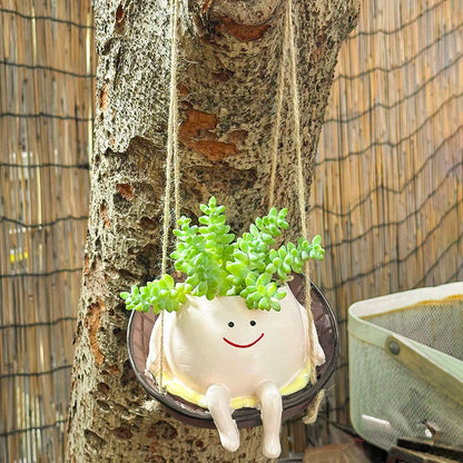 Smiley Face Swing Hammock Hanging Planter