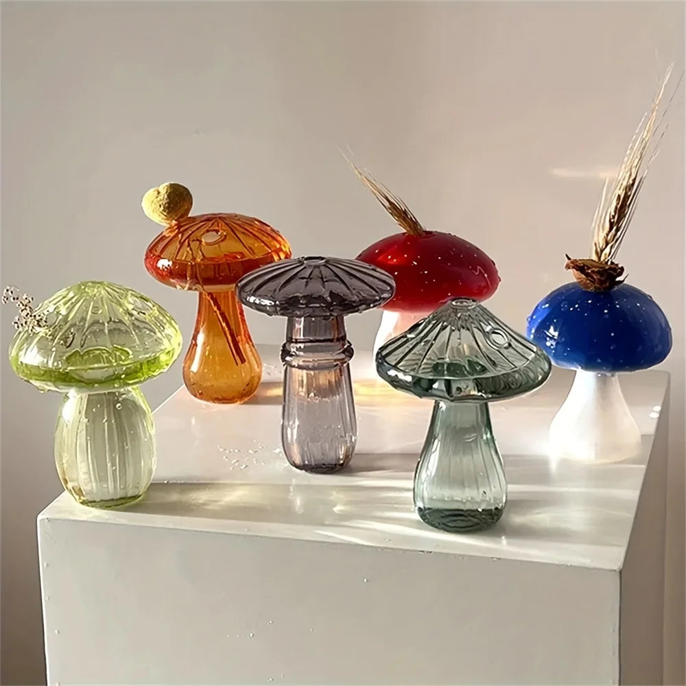 Mushroom Shaped Glass Bud Vase