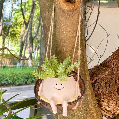 Smiley Face Swing Hammock Hanging Planter