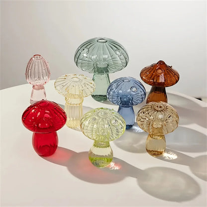 Mushroom Shaped Glass Bud Vase