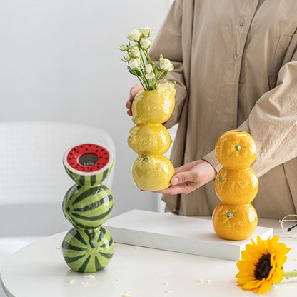 Stack Fruit Ceramic Vases