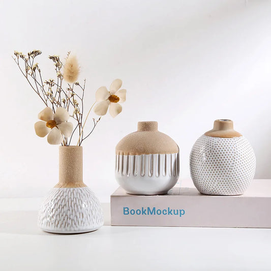 Textured Ceramic Bud Vases