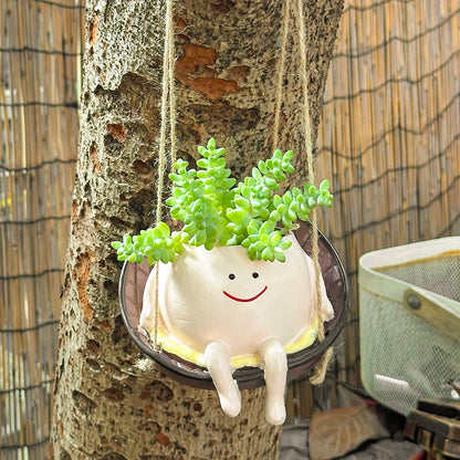 Smiley Face Swing Hammock Hanging Planter