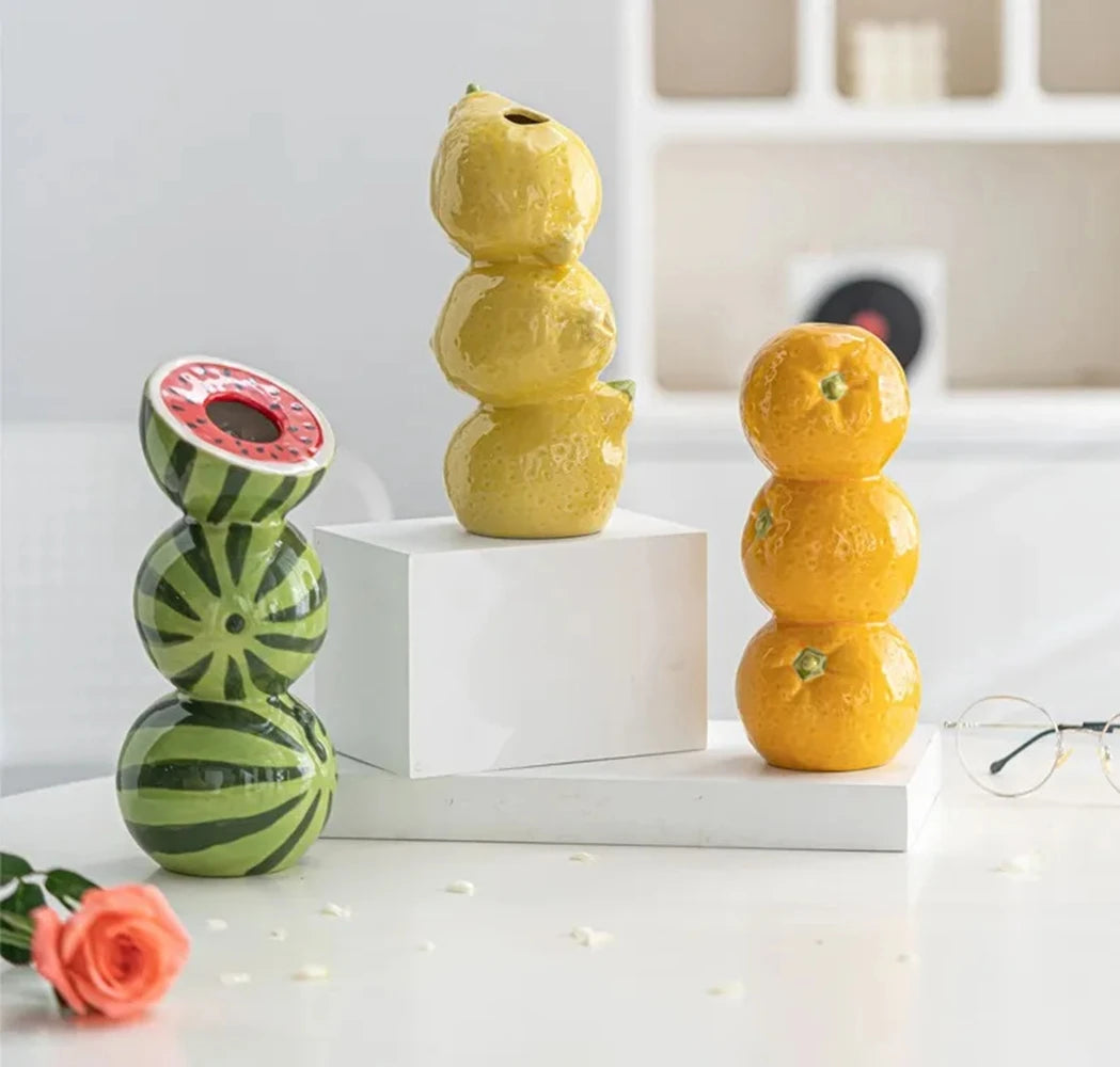 Stack Fruit Ceramic Vases