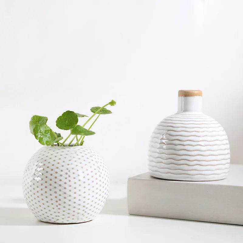 Textured Ceramic Bud Vases