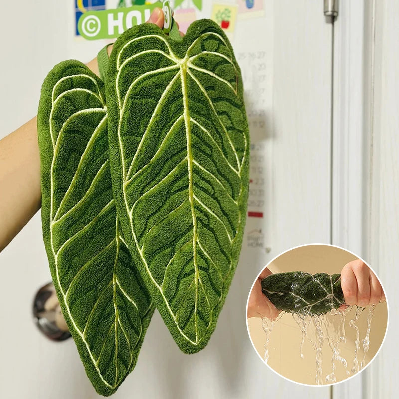 Houseplant Coral Fleece Hand Towel