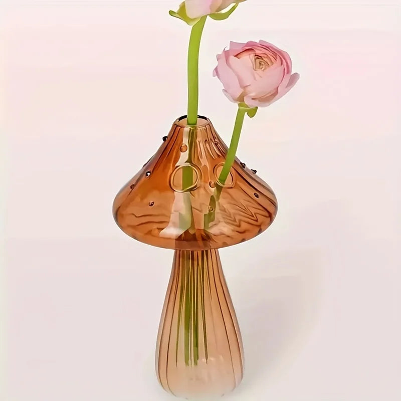 Mushroom Shaped Glass Bud Vase
