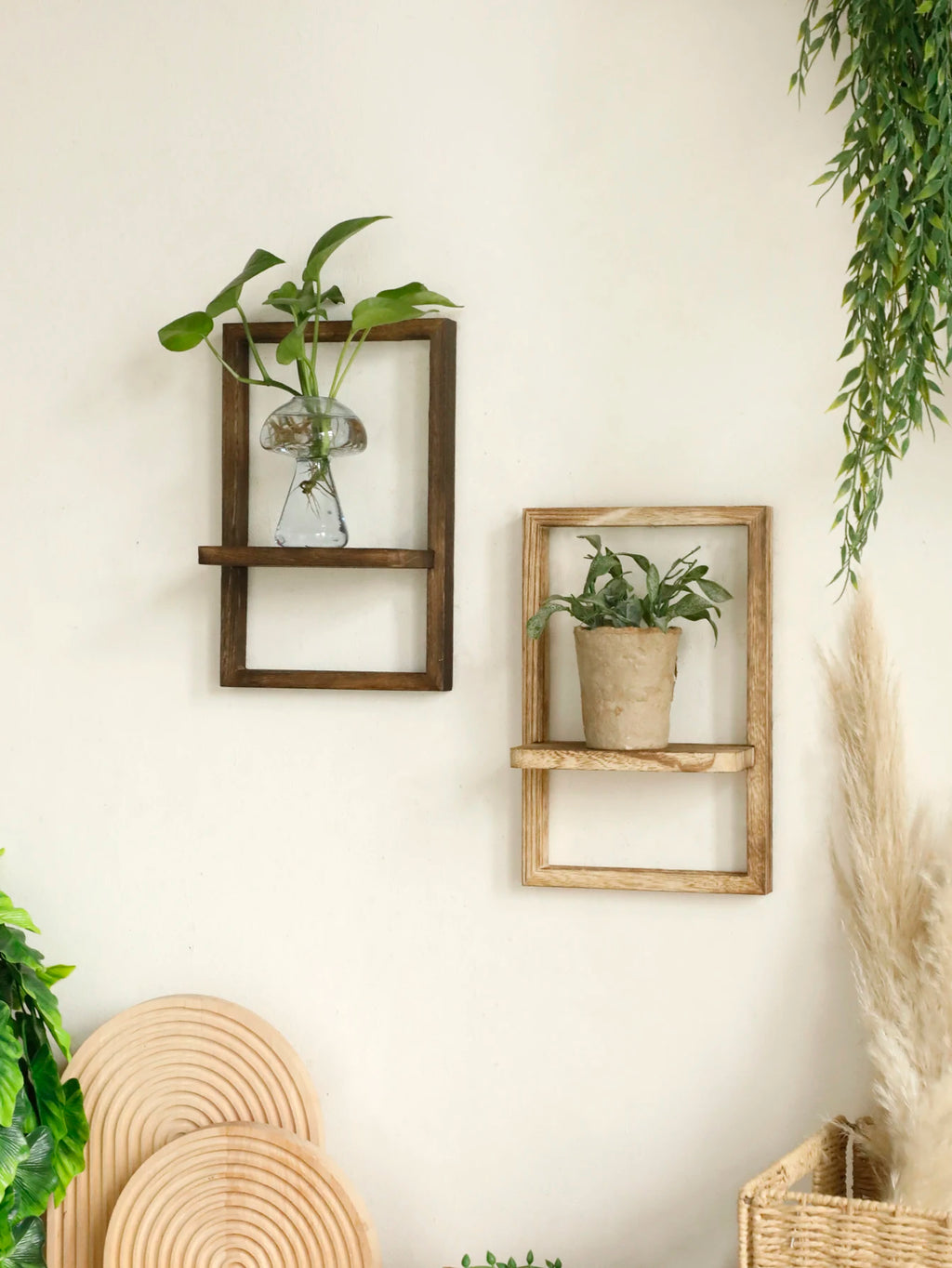 Framed Wall Mounted Plant Shelf